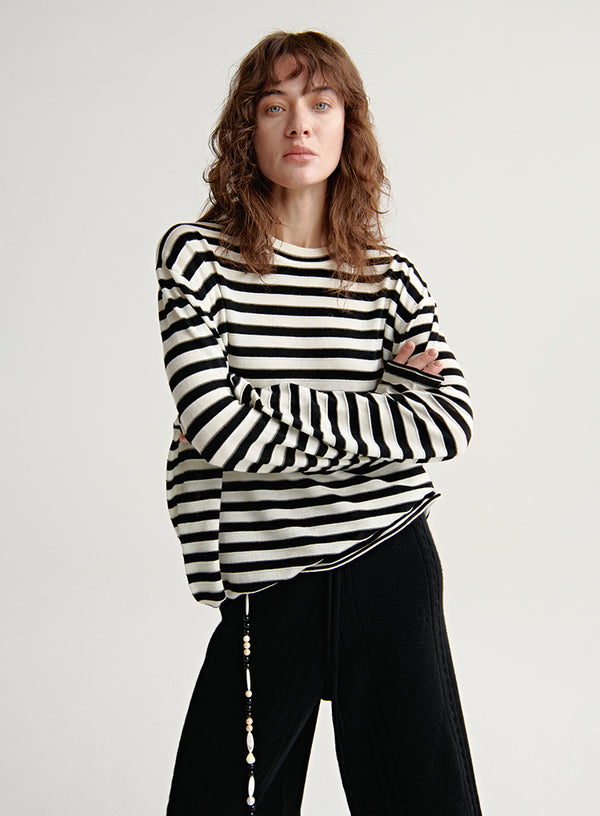 Wool Blend Stripe Top
