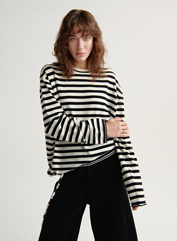 Wool Blend Stripe Top