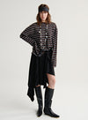 Asymmetric Pleated Midi Skirt