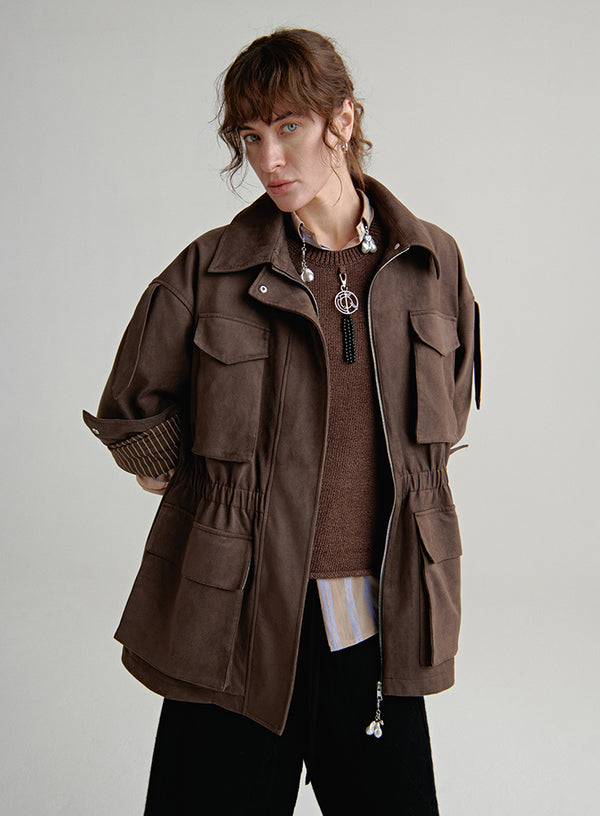 Suede Utility Outerwear