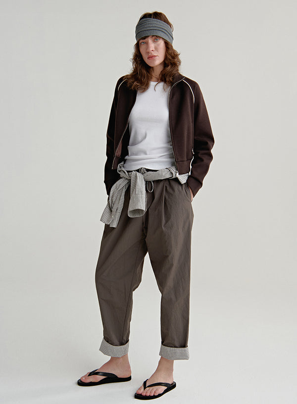 Short Boxy Crewneck Sweatshirt