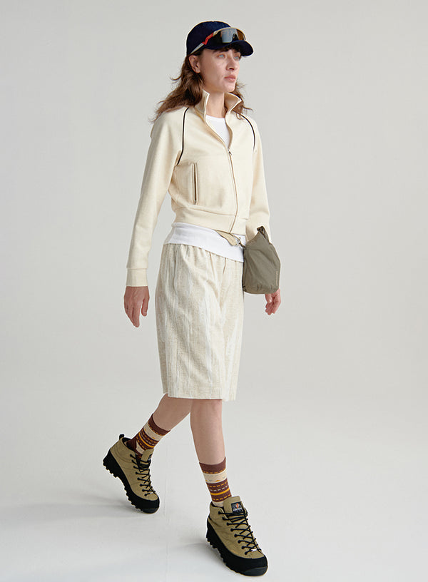 Short Boxy Crewneck Sweatshirt