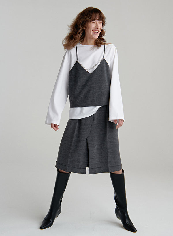 Layering Deep V Neck Top Vest