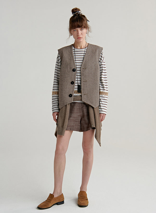Linen Lace Stripe Top