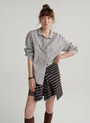 Lace Collar Plaid Blouse