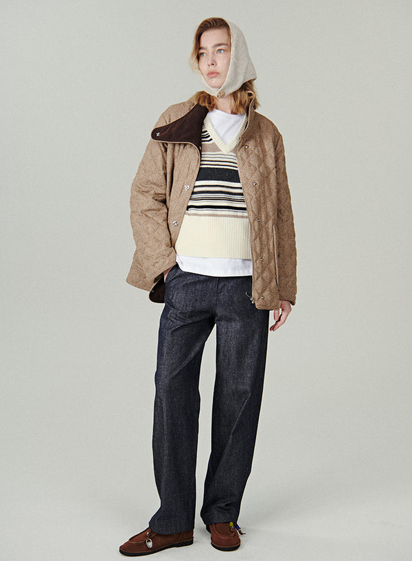 Wool Cashmere Striped Vest Top