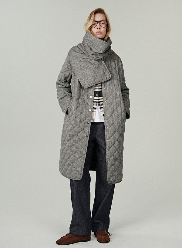 Scarf Collar Down Coat