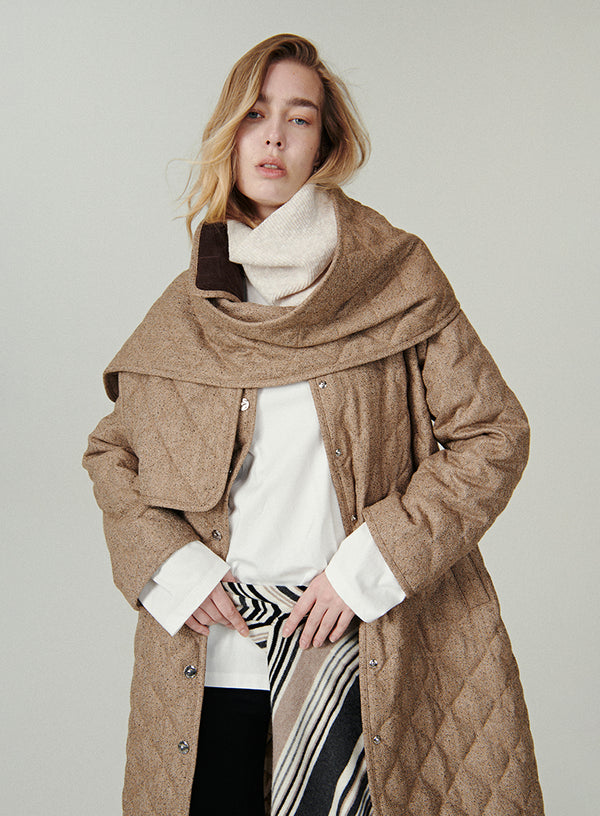 Scarf Collar Down Coat
