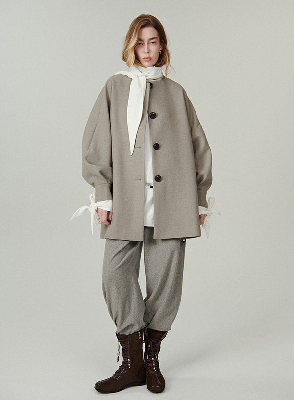 Relaxed Round Neck Coat