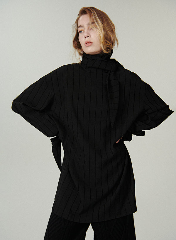Ribbon Tie Long Shirt