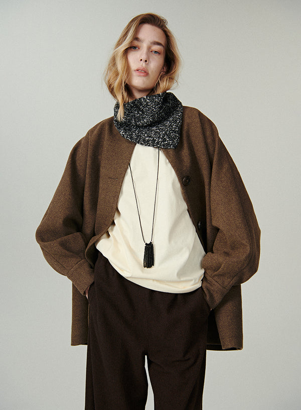 Relaxed Round Neck Coat
