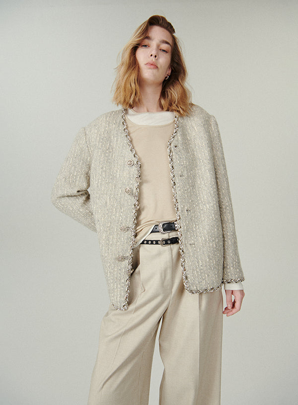 Luxe Lace V Neck Jacket