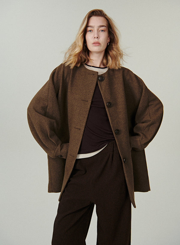 Relaxed Round Neck Coat