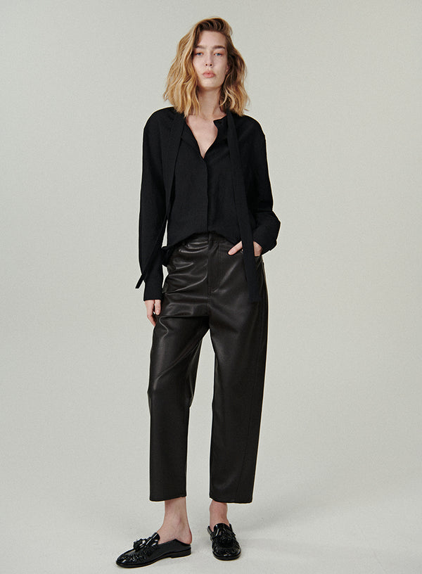 Chic Wrap Collar Shirt