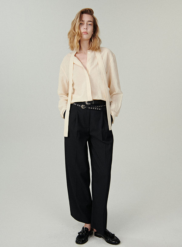 Chic Wrap Collar Shirt