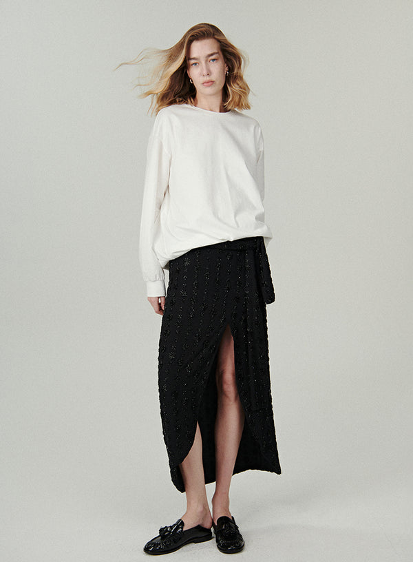 Pearl Slit Evening Skirt