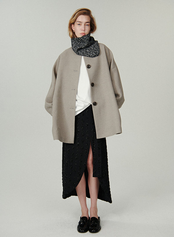 Relaxed Round Neck Coat