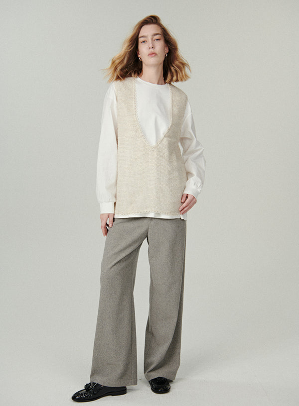 Cozy Wool Wide-Leg Pants