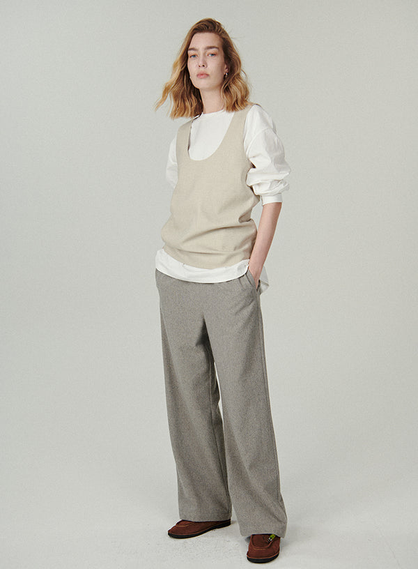 Cozy Wool Wide-Leg Pants