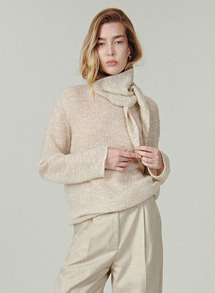 Removable Scarf Collar Top