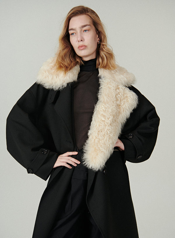 Fur Collar Wool Coat