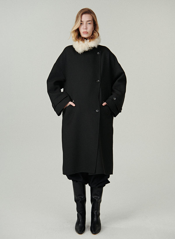Fur Collar Wool Coat