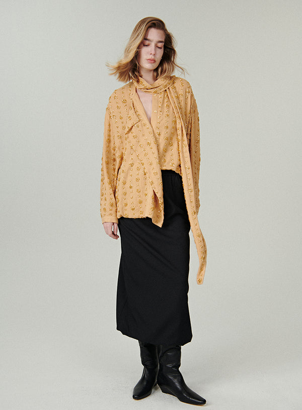 Sort/rød Hepburn plisseret nederdel