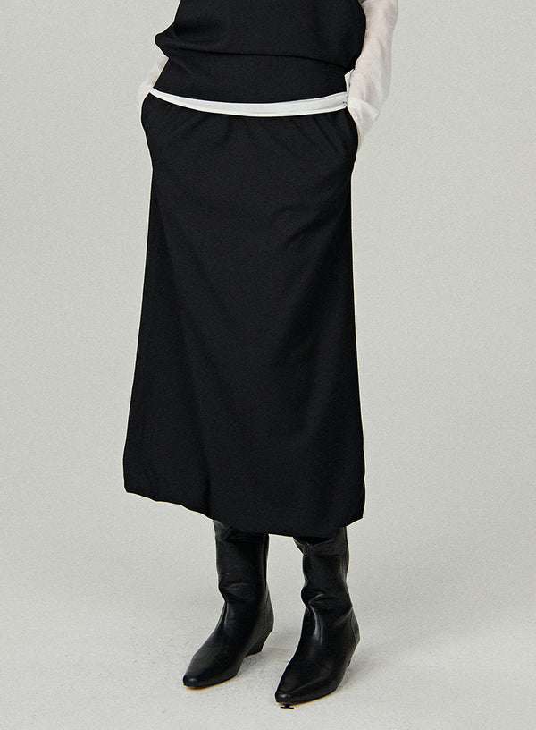 Sort/rød Hepburn plisseret nederdel