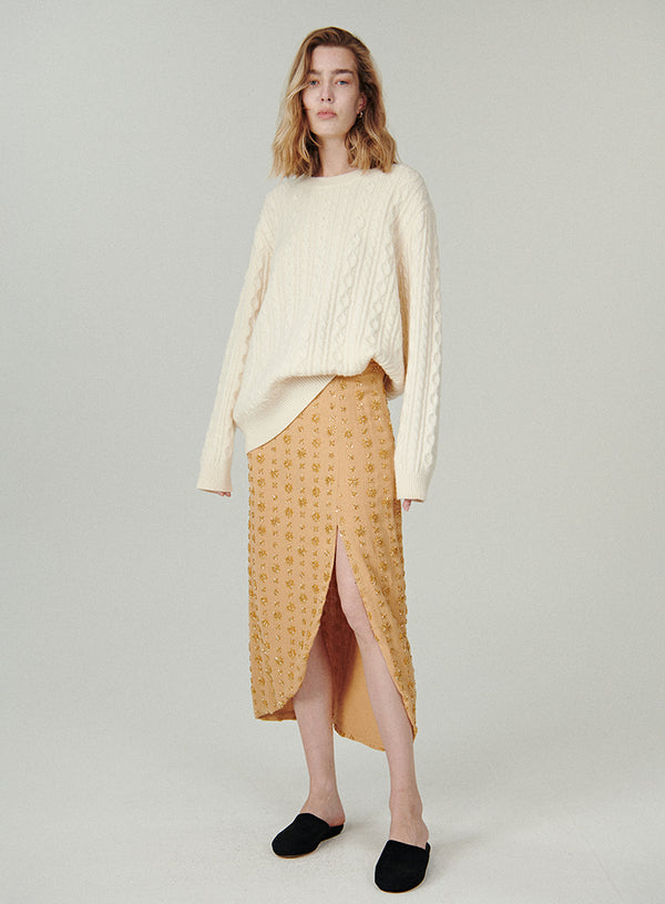 Pearl Slit Evening Skirt