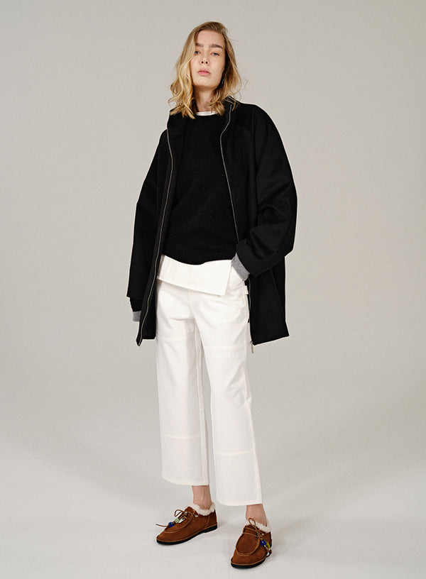 Turtleneck Wool Blend Coat