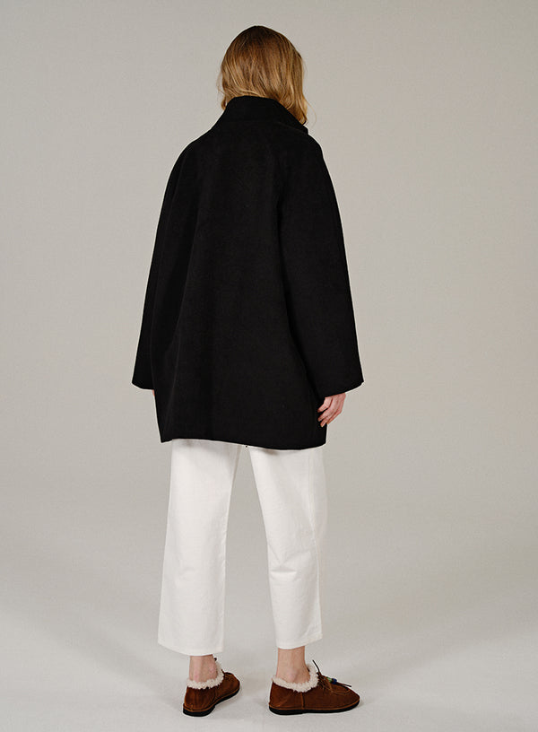 Turtleneck Wool Blend Coat