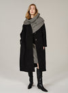 Checkered Scarf Wool Coat