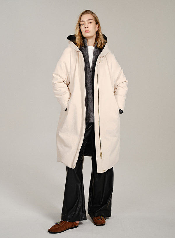 Black/White Dual Side Down Coat
