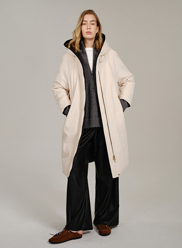 Black/White Dual Side Down Coat
