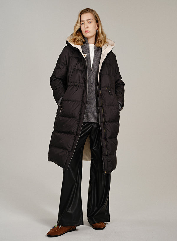 Black/White Dual Side Down Coat