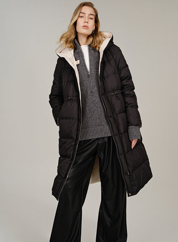 Black/White Dual Side Down Coat