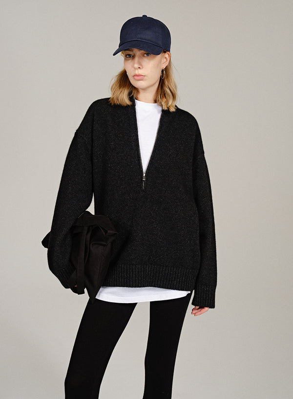 Yak Wool Zip Sweater