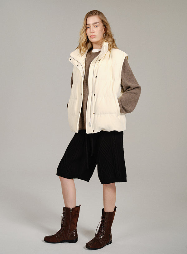 Luxury White Down Vest Coat
