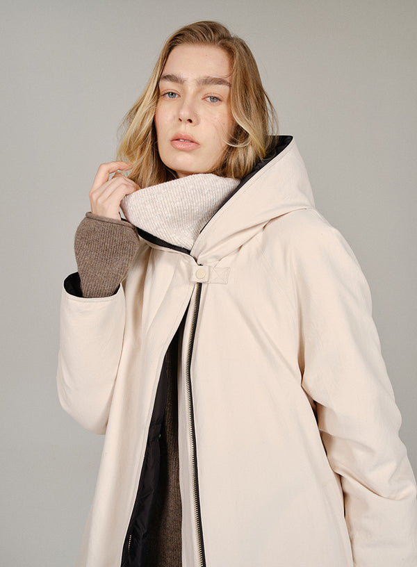 Black/White Dual Side Down Coat