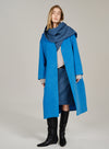 Checkered Scarf Wool Coat