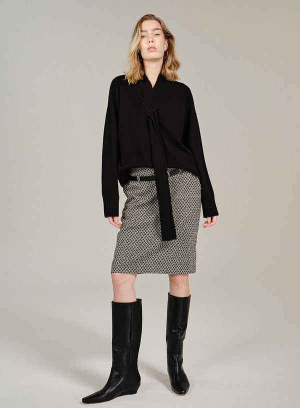 Ribbon Tie Cashmere Sweater