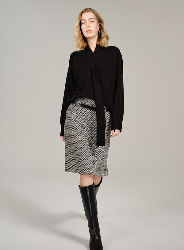 Ribbon Tie Cashmere Sweater