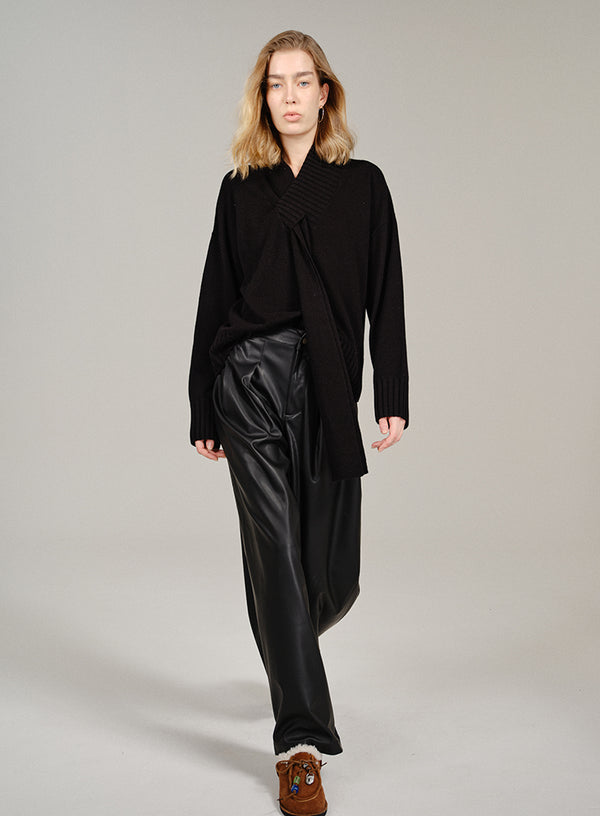 Ribbon Tie Cashmere Sweater