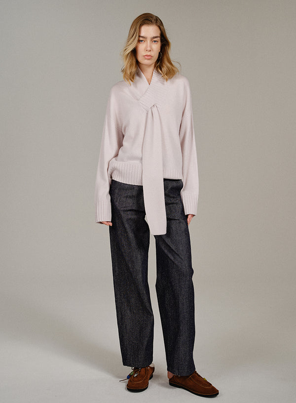 Ribbon Tie Cashmere Sweater
