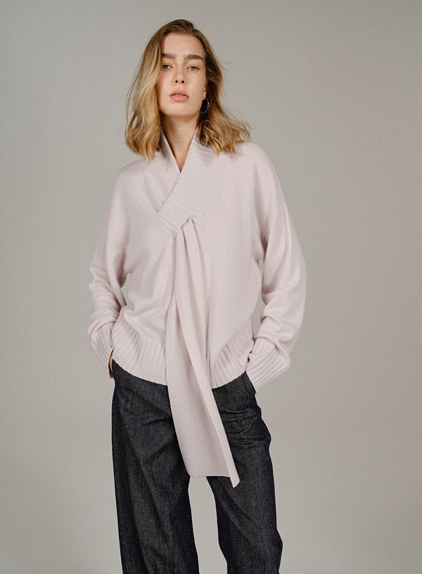 Ribbon Tie Cashmere Sweater