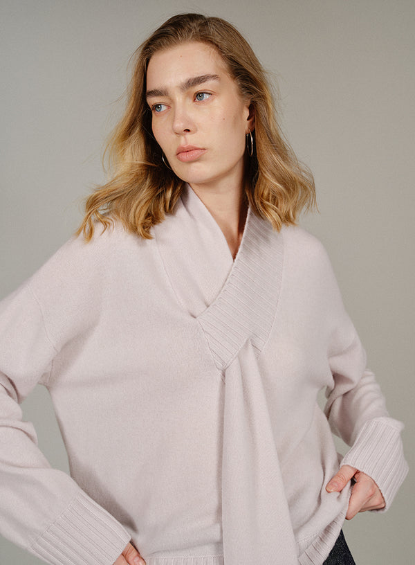 Ribbon Tie Cashmere Sweater