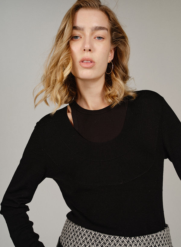 Cashmere U Neck Layering Top
