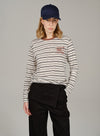 Embroidered Stripe Long Sleeve Tee