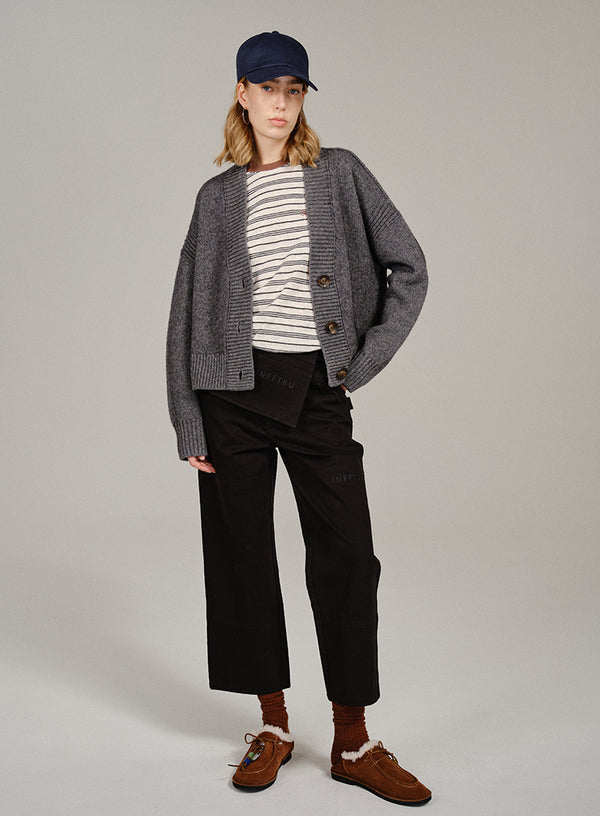 Deep V-Neck Yak Wool Cardigan