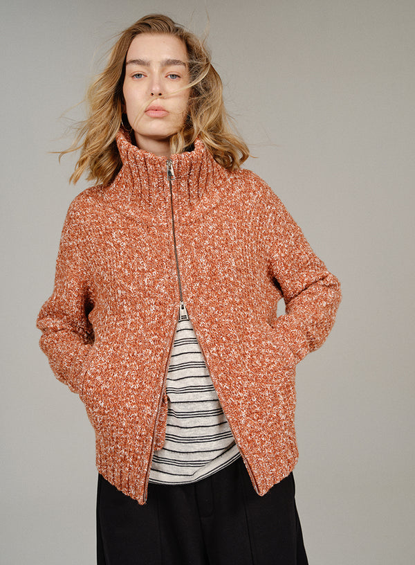 Marled Wool-blend Cardigan